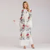 Etniska kläder muslimska kvinnor broderi boho kimono cardigan chiffon blus roupas feminina plus storlek lång kimonos mujer verano abaya dubai