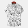 Casual shirts voor heren heren katoenen polyester zomer zomerse mouw shirt bloemen bloemen patroon Hawaiian strand mannelijke blouse voor mannen