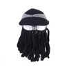 Berets Squid Hat Handmade Wool Octopus Warm And Windproof Funny Face Gini Ski Beard