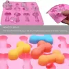 Penis Molds Cake Mold voor chocolade snoep Verjaardag Single Party Funny Ice Cube Sugar Fondant Mold anti-Stick Food-Grade FY2114 TT0118