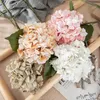 装飾的な花Dia 18.5cm Hydrangea人工偽植物結婚式の装飾クラフトフローレス人工結婚