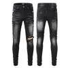 Gescheurde Mode Amirr Heren Jeans Kleding Designer Broek Lichtblauw Heren Slim Denim Rechte Biker Gat Hip Hop Jeans Heren