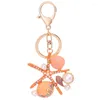 KeyChains easya 2 cores Sea World Crystal Starfish Keychain Moda simulada portadores de chaveiro de pérola para mulheres BAG CHAINS CHAINIS DE CARRO