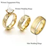 Wedding Rings 2023 High Quality 3pcs Promise Engagement Set For Couples Men And Women Lovers Alliance Marriage Anniversary Gift