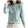 Frauen Pullover Halb Hohen Kragen Gestrickte Pullover Frauen Herbst Und Winter Kurze Pullover Einfarbig Lose Wolle Für Frauen