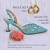QSGFC 2023 Nigeria Fashion Lace Mini Bag och Mid-Heel Pointed Shoes Girly Party Shoes and Bag