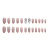 False Nails 24st Fake With Designs Pink Diamonds Wear Long Paragraf Fashion Manicure Patch Press On DL