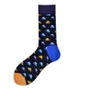 Calcetines para hombres Peonfly Brand Men's Funny Happy Colorful Combed Cotton Crew Jacquard Rayado Rodilla Alto para hombre Vestido de negocios