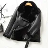 Damesleer 2023 Winter Dikke Warm Warm Faux Jackets Vrouwen schapenvacht jas vrouwelijk bont jas bovenkleding overjas