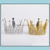 Other Event Party Supplies Metal Pearl Happy Birthday Cake Toppers Shining Mini Crown Cakes Topper Sweet Decoration Wedding Decor Dhltk