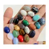 Stone Natural Oval Cabochon Beads Quartz Crystal Tiger Eye Loose Fit Diy Ring Smycken Makan Halsband 13x18mm 18x25mm Drop Delivery Dh6ix