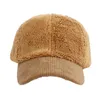 Ball Caps Faux Lamb Wool Baseball Cap For Men Women Teddy Fleece Sports Hats Warm Womens With Hole Bill Dance Hat