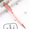 Ballpoint Pens 1pcs Crystal Pen Kawaii Fashion Girl Star четырехлистого клевер-ролик металлический материал. Новинка школа офис розовый золото