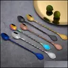 Spoons Originality Spiral Coffee Spoon For Cafe Room 304 Stainless Steel Dessert Bright Color Stirring Scoop Arrival 5Ry E1 Drop Del Dhypz