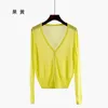 Women's Knits Knitted Cardigan Women's Short Style With Small Shawl Ice Silk Sunscreen Thin Versatile Air Conditioner Jacket