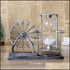 Objets décoratifs Figurines Vintage Grande Roue Sablier Beautif Bureau Exquis Sable Verre Antique Quicksand Street Lamp Pen Ot8Kd