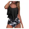 Maillots de bain pour femmes Summer Femmes Black Tankini Tummy Control Débardeur Maillot de bain avec short Deux pièces Maillot de bain