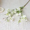 Fleurs décoratives fleur de prunier artificielle avec feuille branche de pêche pour la maison arbre en soie Flores décoration de fête de mariage