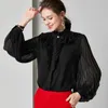 Women's Blouses & Shirts Women Blouse Real Silk Shirt Womens Tops And Elegant Long Sleeve Office Wear Fashion Clothes 924011Women's