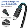 Nylon Braided Type C Fast 3A Charging Cable for Samsung S20 S10 S9 S8 Plus Note 9 LG G8 BLU G9 Pro