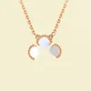 Designer fourleaf Clover pendant Necklace Jewelry Set Bracelet earrings Gold and silver motherofPearl Green Flower Necklace9842930