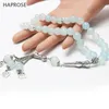 Strand Tesbih 33 cuentas islámico musulmán Tasbih Rosario azul Natural 6-12mm joyería fina pulsera con cuentas hebras