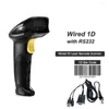 High Scan Speed ​​Scanner Laser Wired Barcode USB of RS232 Detachable Cable Reader Portable Handheld Code