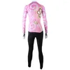 Racing Jackets Lange mouw fietsjersey voor vrouwelijke roze bloemen ontworpen tops volledige ritsjaarsfiets