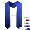 Party Favor ADT SubliMation Heat Printing Blank Graduation Scarf Thermal Transfer White Honor Shawl Etikett Ribbon Bachelors Women Dhqop