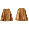 Jackets femininos Jaqueta Vintage Corduroy Moda Moda Moda Longa Longa Literária Cardigan Cardigan Casacos de roupas de outono curtas