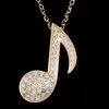 Pendant Necklaces Fashion Big Music Note Necklace Long Crystal Cute For Women Girl Gifts Trendy Jewelry Nkeg61