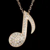 Colliers pendants mode Big Music Note Collier Long Crystal mignon pour les femmes Girl Girls Bijoux à la mode NKEG61