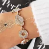 Charm Bracelets Fashion Jewelry Retro Charms Bracelet Rhinstone Linked Star Moon Planet Drop Delivery Dhy0C