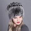 Boinas rex lã feminina chapéu de pele quente e espessada ousado de inverno de malha colorida malha colorida