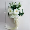 Wedding Flowers 2023 Romantisch bruids boeket kunstmatige bruidsmeisje vasthouden lint bouqet de fleur mariage