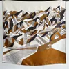 Sjaals Pure Mulberry Silk Scarf Wraps Brand Designer Women Ladies Geometrie voor Spring Clothing Accessories 14mm 35 "X35" Bandana