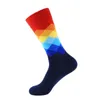 Herrensocken Peonfly Harajuku Casual Männer Baumwolle Lustige Socke Vintage Diamant Plaid Regenbogen Meias Für Business Kleid