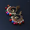 DANGLE EARRINGS 2023 INS JHUMKI JHUMKA HANDMADE BEADS PHOENIX NEPEL TIBET THAILAND 피어싱 빈티지 트렌디 한 여성 파티 보석