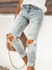 Frauen Jeans 2023 Vintage Sexy Hohe Taille Frauen Ripped Boyfriend Jean Hosen Damen Street Style Distressed Gerade Denim Hosen