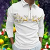 Мужские половые ретро -рождественские печать мужская рубашка поло.