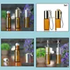 F￶rpackningsflaskor 5 ml Amber Glass rullar p￥ f￶r eteriska oljor Deodorant Liquid Containers Bottle With Rostless Steel Ball SN2993 DHBMD