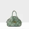 Schoudertassen Avondtassen 2023 luxe trendy West-weduwe Harris wollen groen geruit Bowling draagbare One Shoulder Messenger