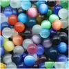 Stone Colorf 20Mm Cats Eye Crystal Round Ball Craft Tumbled Hand Piece Stones Home Decoration Ornaments Good Gifts Drop Delivery Jewe Dhiyo