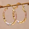 Hoop oorbellen 2023 Trendy ronde Gold verguld voor vrouwen meisjes mode sieraden accessoires verf roze grijs oorbel feest geschenk