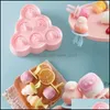 Bakning formar Sile Ice Cream Mold Diy Homemade Popsicle Mods Zer 6 Cells Cube Tray Popsicles Barrel Makers Tools RRA12767 Drop Deliv Otntj