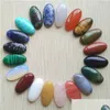 Perles de cabochons de cabine de forme ovale naturelle assortie de pierre pour les accessoires de bijoux faisant la livraison de baisse de 15X30Mm Dhhbv