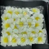 Dekoracyjne kwiaty wieńce 100pcs 7 cm hurtowa hurtownia hawajska hawajska pianka frangipani kwiat na przyjęcie weselne klip włosów Jlloim Lucky Dhfx3