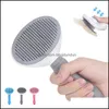 Dog Grooming Hair Removal Comb Brush Stainless Steel Cats Combs Matic Nonslip Brushes For Dogs Cleaning Supplies Drop Delivery Home Otz6N