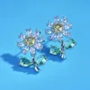 Stud Küpe Giyin Lady Small Chrysanthemum Rhinestone ziyafet için