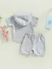 Giyim Setleri Toddler Boys Yaz Spor Giysileri Çocuk Havuç Baskı Kapşonlu Kısa Kollu T-Shirt Elastik Bel Şortları Çocuk Kıyafetleri